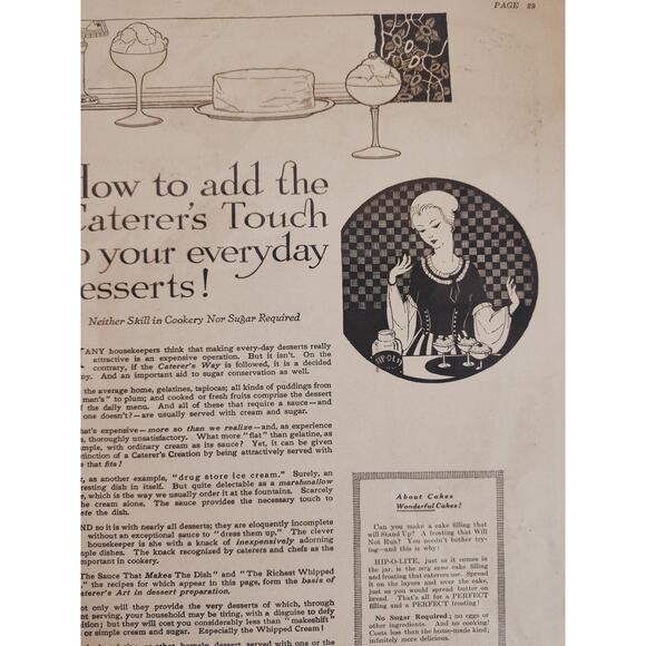 1918 Hip-O-Lite Marshmallow Creme Orig Vtg PRINT AD Add Caterers Touch Dessert - Picture 7 of 14